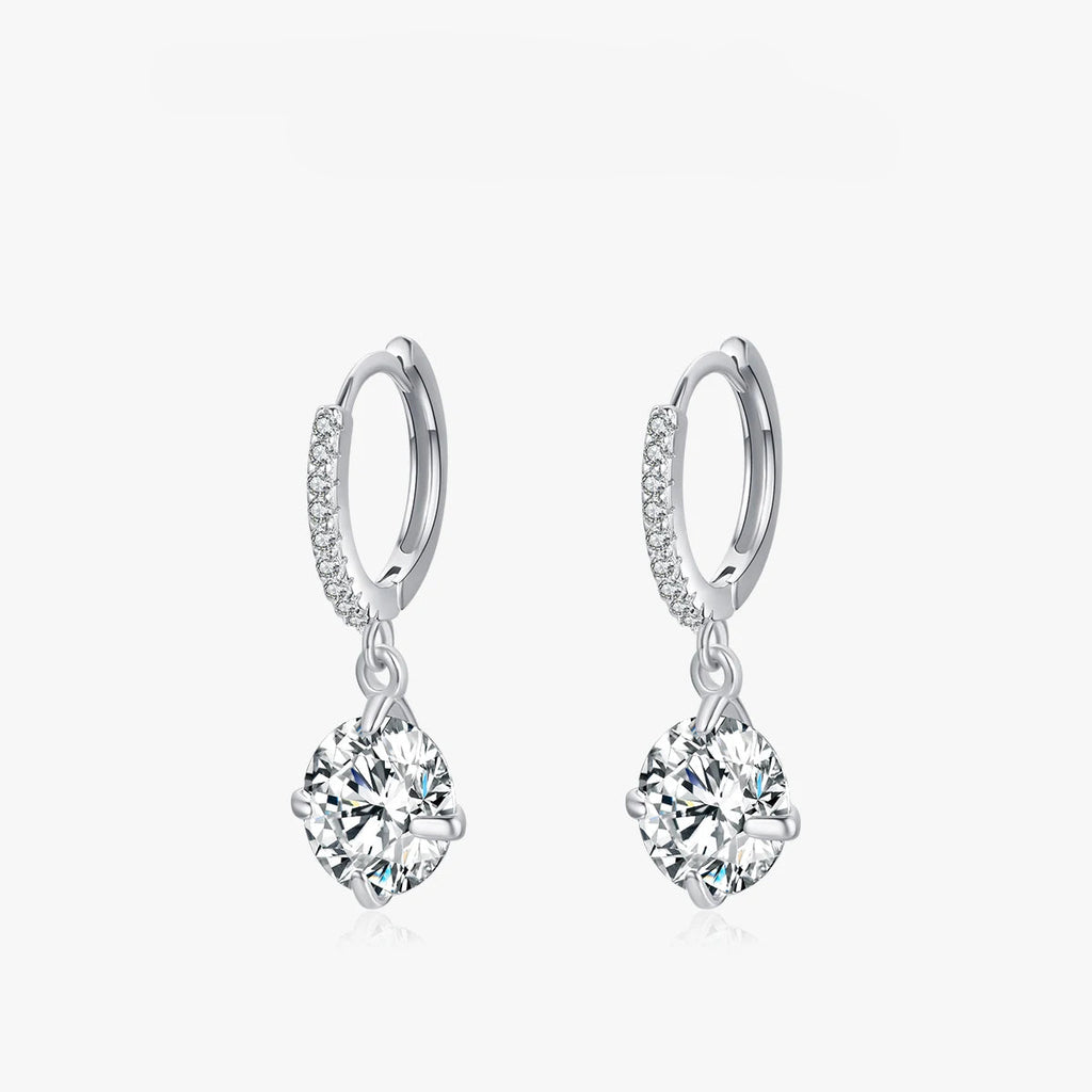 Shining Round 4CT Ear Buckles