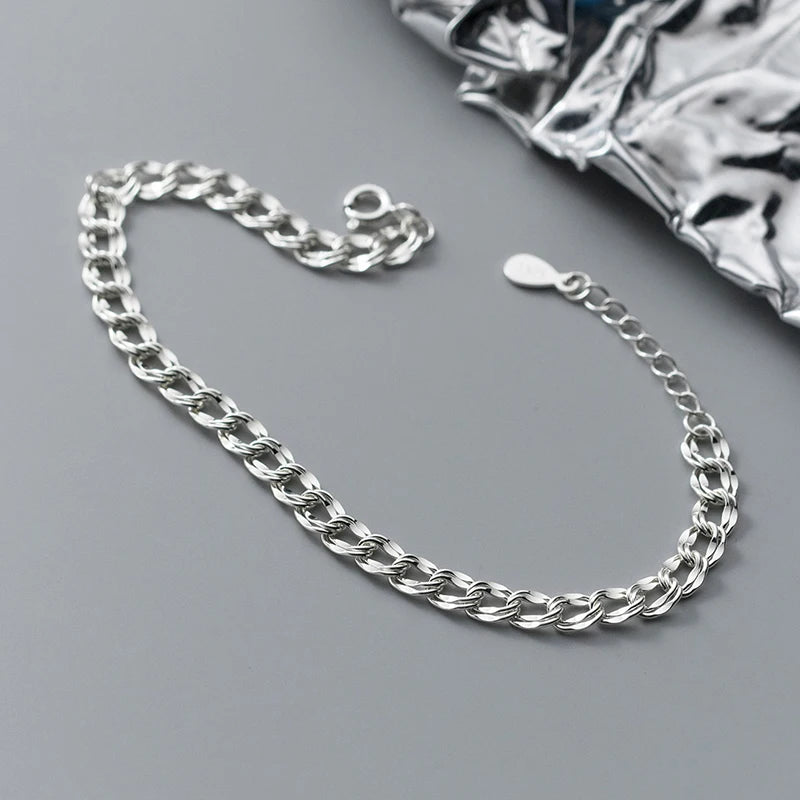 Silver Sparkling Twine Simple Bracelet