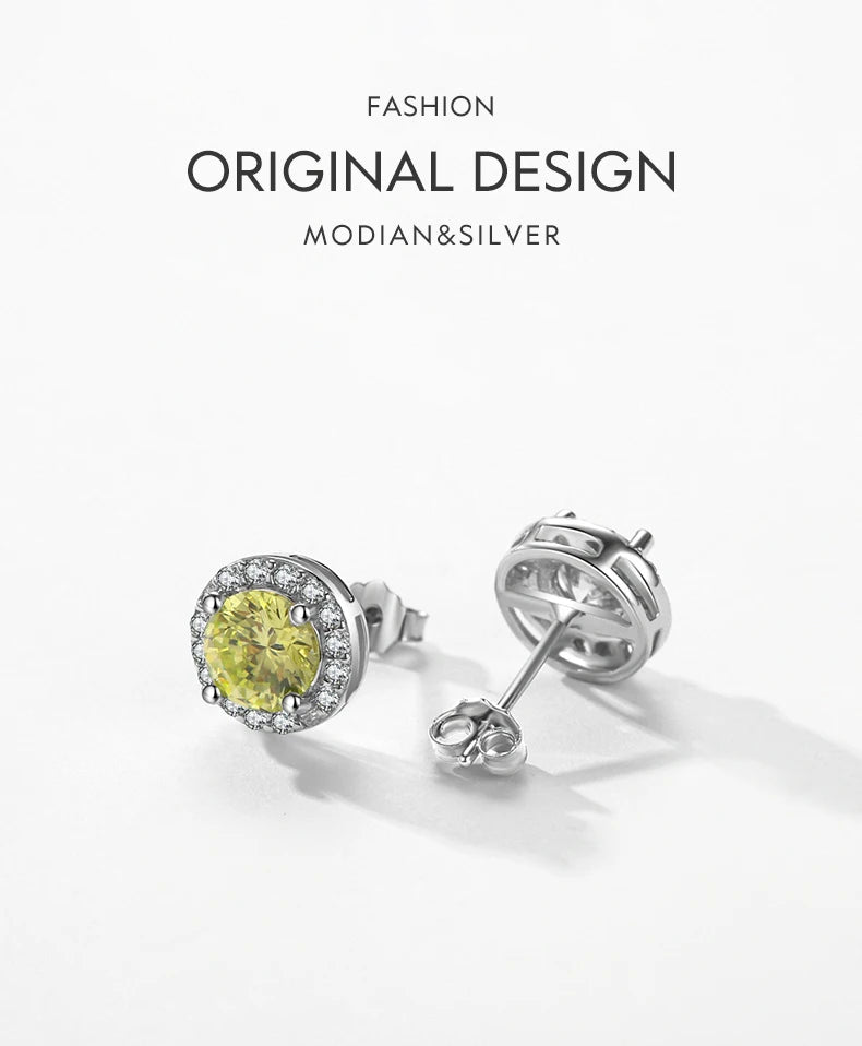 Green Zirconia Stud Earrings