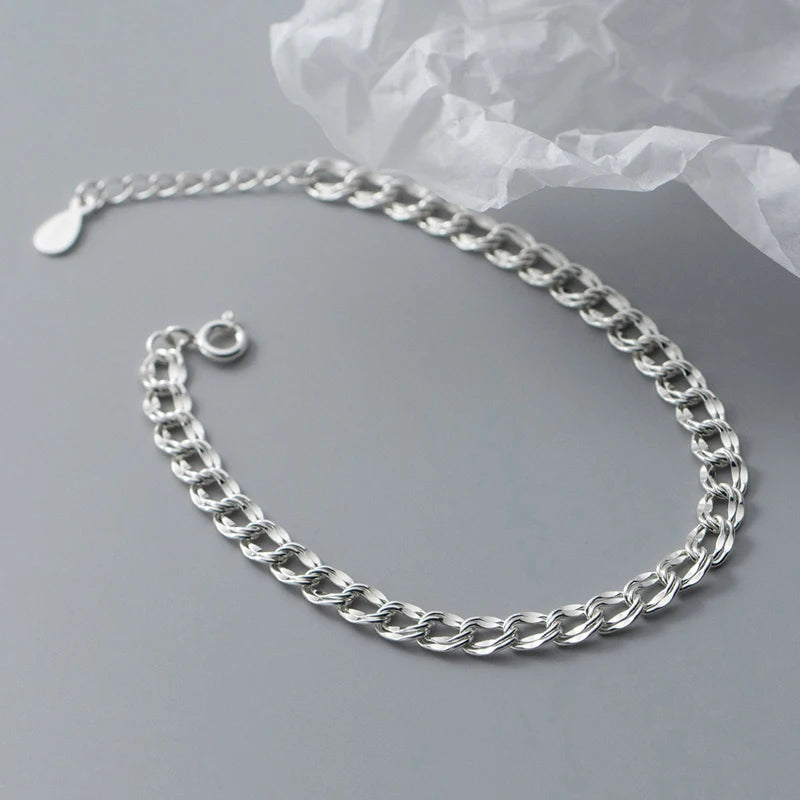 Silver Sparkling Twine Simple Bracelet