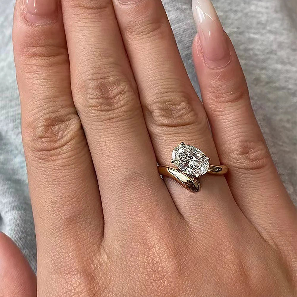 1.5CT Oval Cut Moissanite Ring