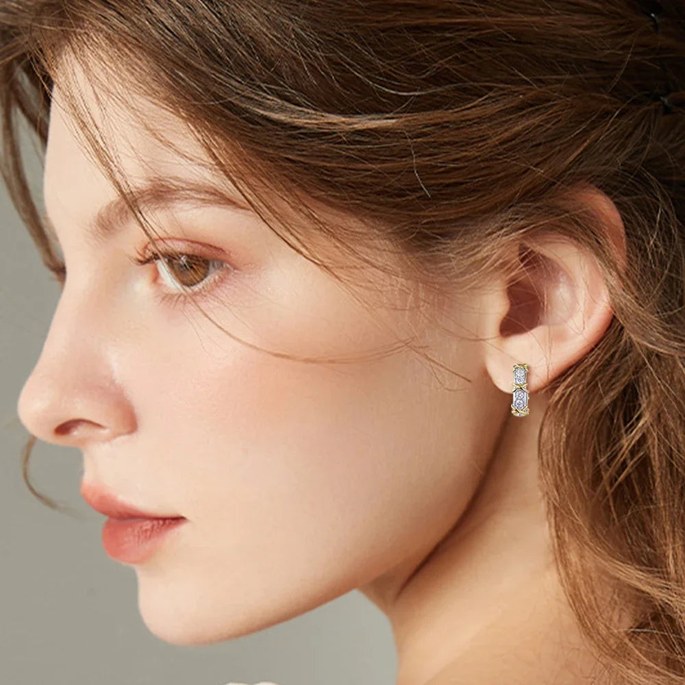 X-Shape Cross Moissanite Earrings