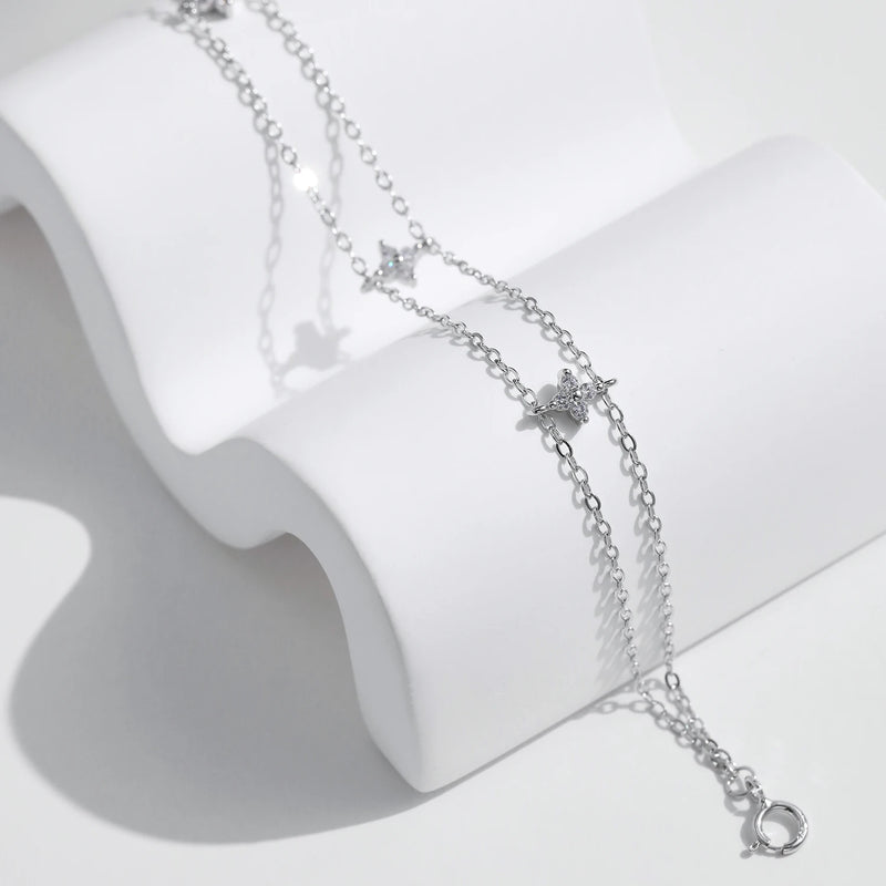 Double-layer Four Leaf Clover Bracelet