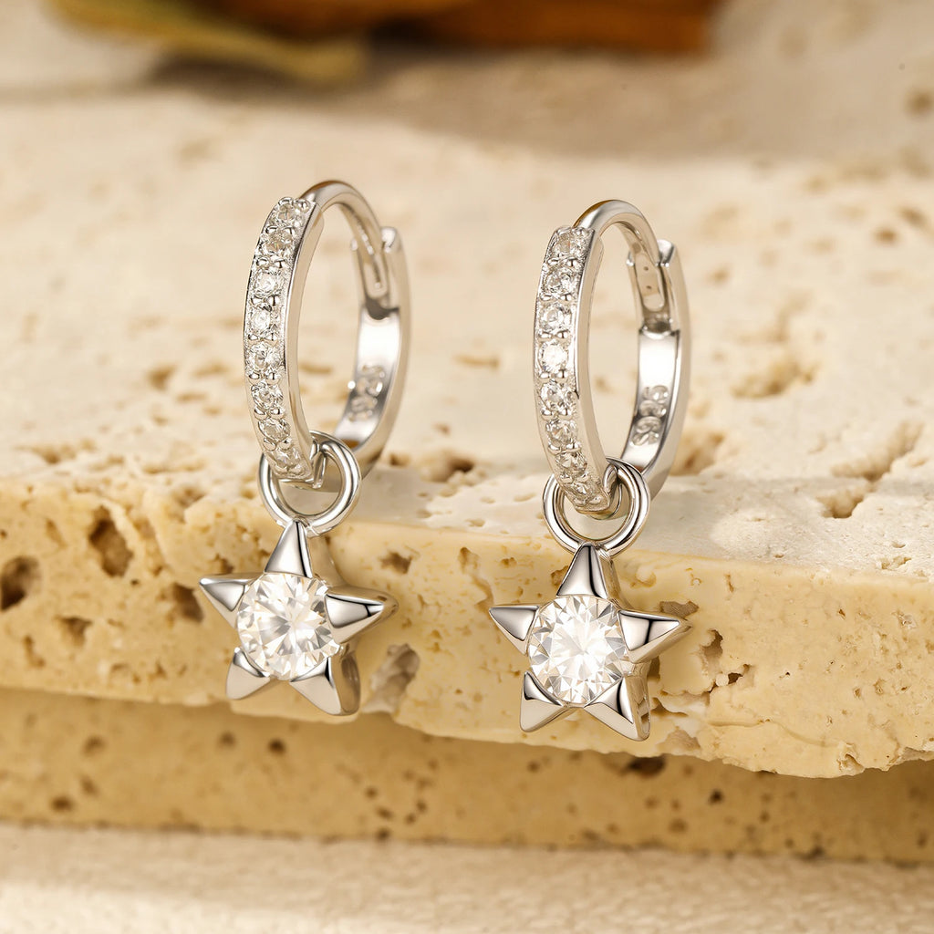 Round Moissanite Ear Buckles