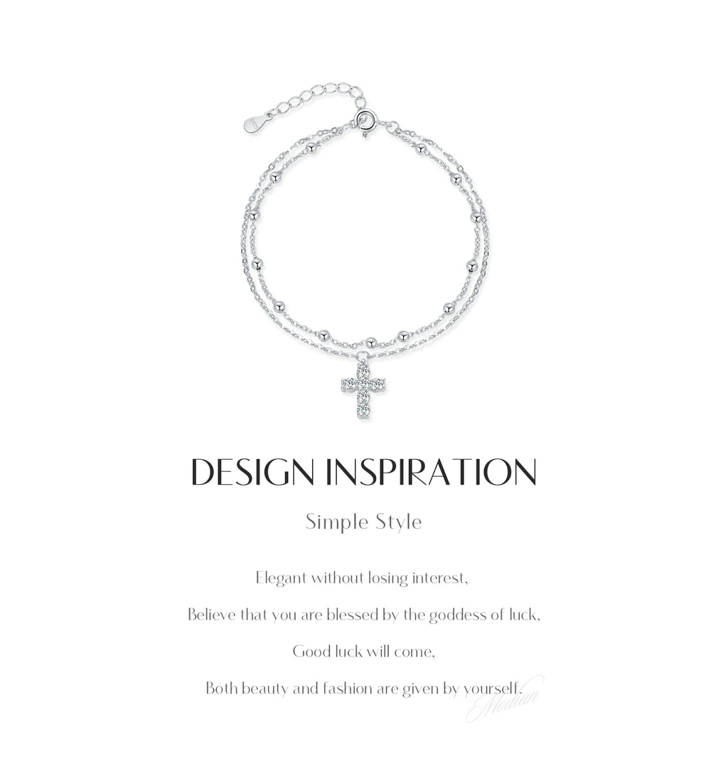 Exquisite Cross Bracelet - Double Layer Link Chain