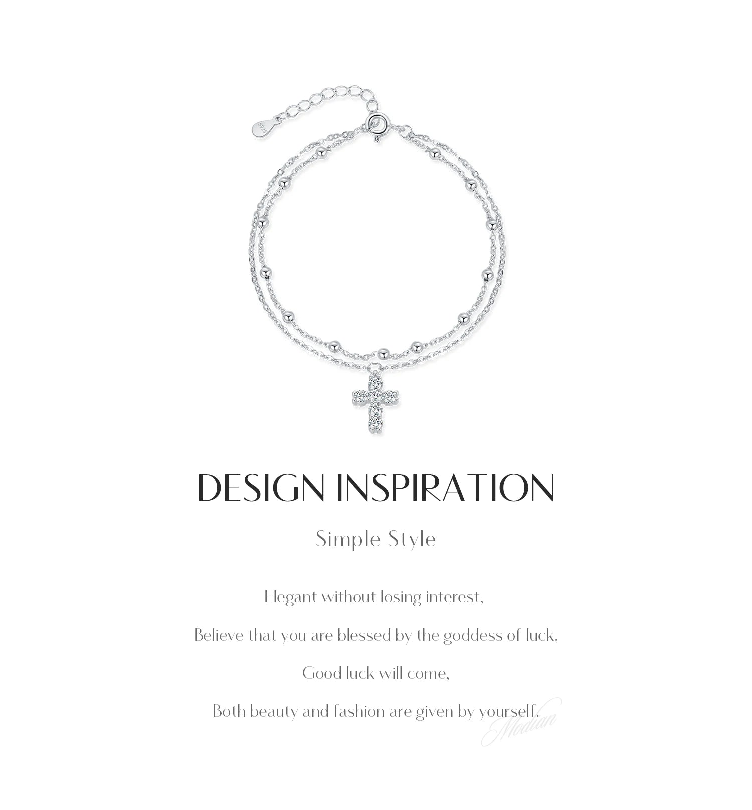 Exquisite Cross Bracelet - Double Layer Link Chain