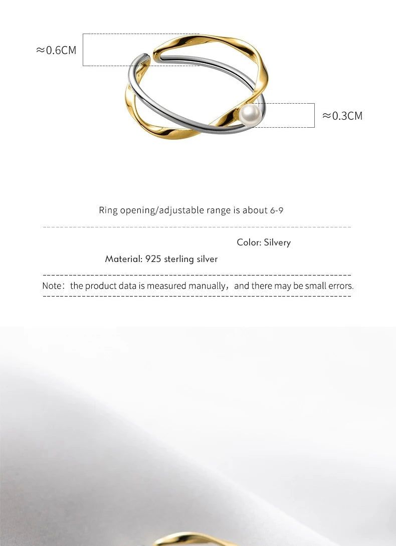 X Shape Ring Open Size 6-9 Adjustable Gold Rings