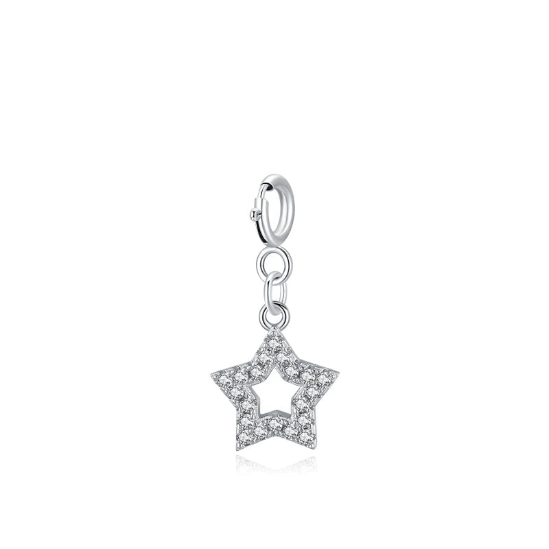 Small Pendant Sparkling Hollow Stars