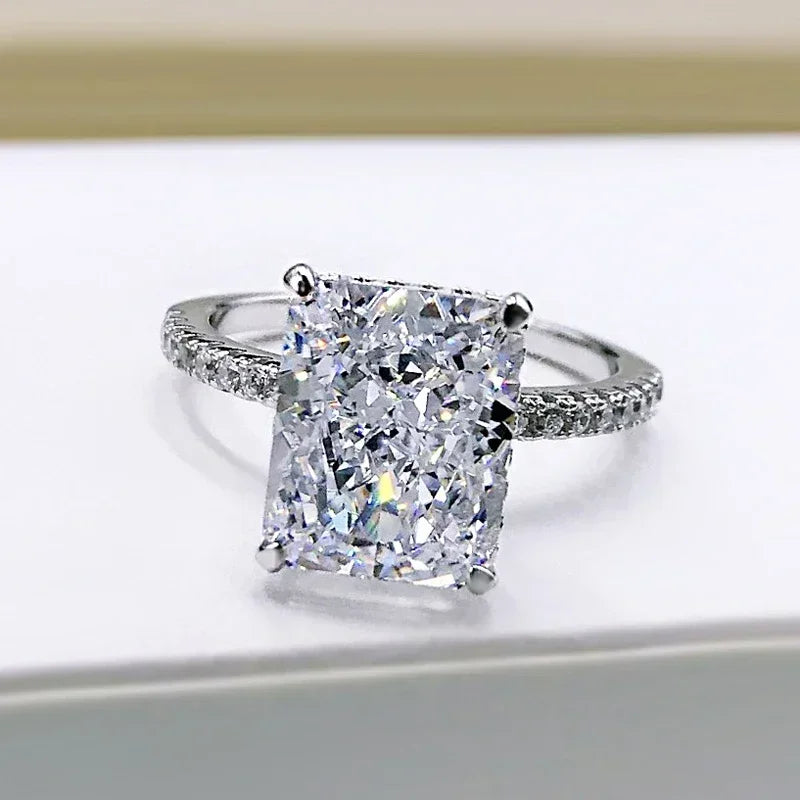 Aquamarine High Carbon Diamond Cut Ring