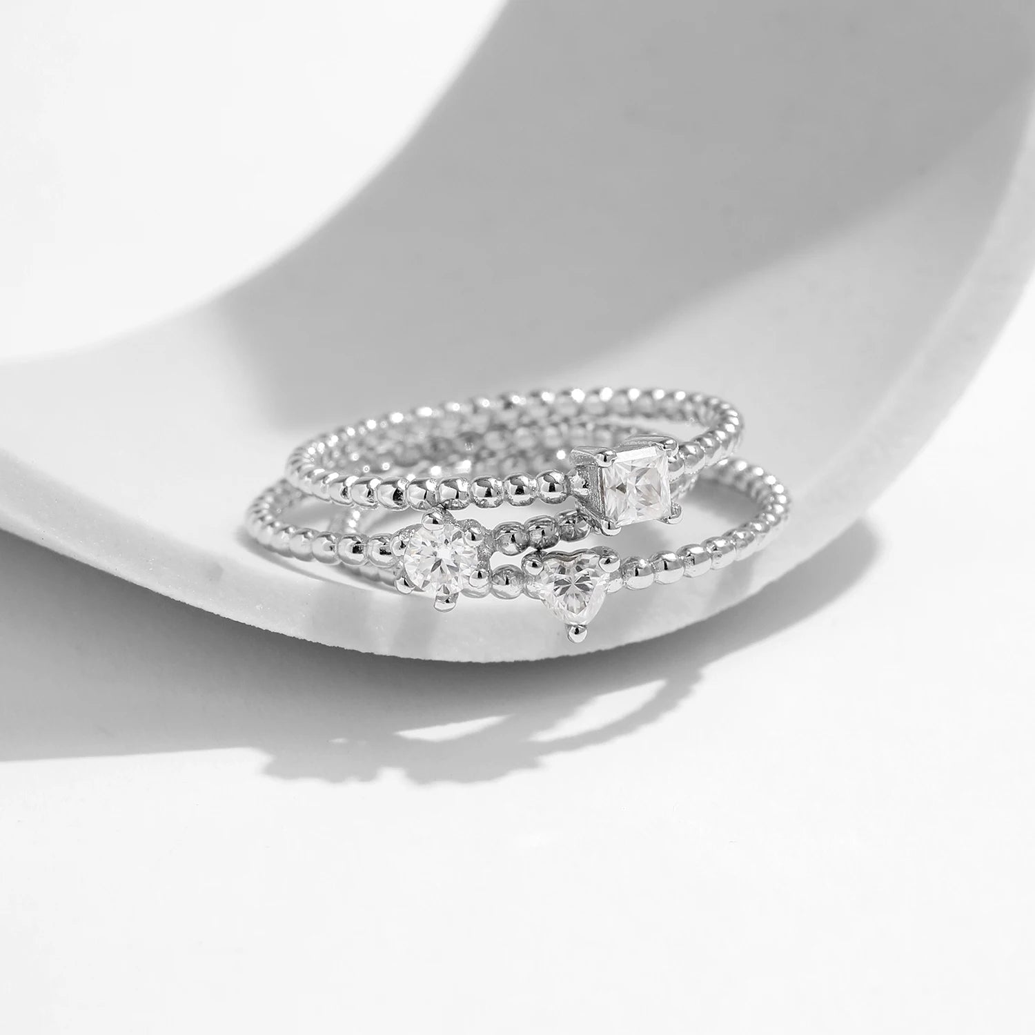 Geometric Shaped Moissanite Ring