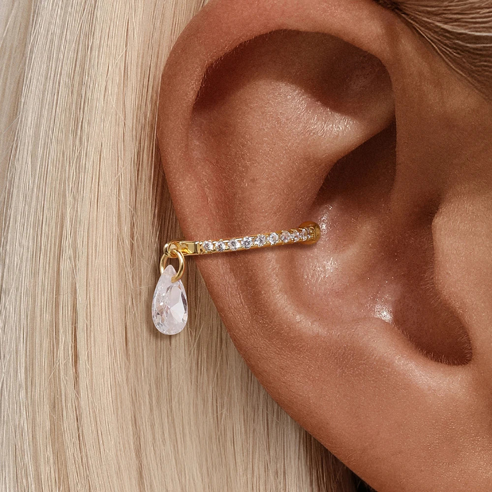 Versatile Water Drop Hoop Earring