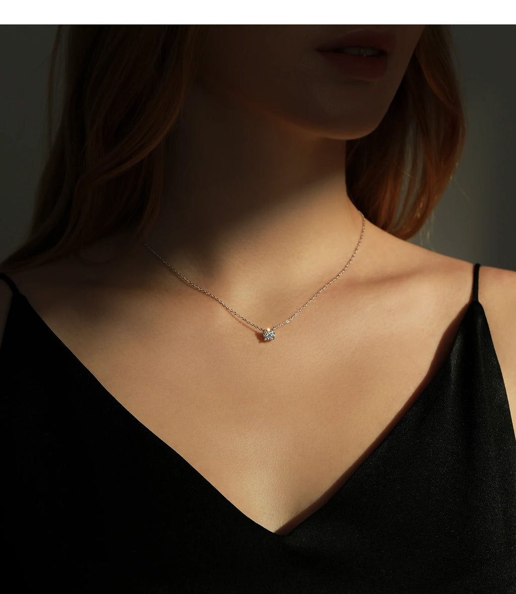 Colar moissanite Color 0.8CT Lab Diamond