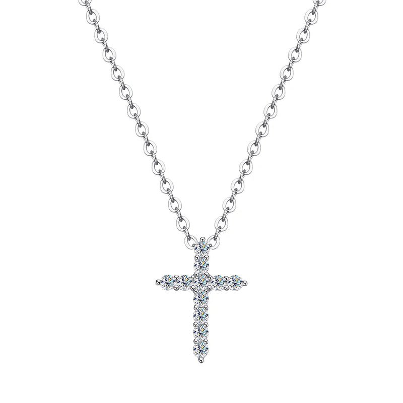 2.5-5MM Cross Moissanite Necklace