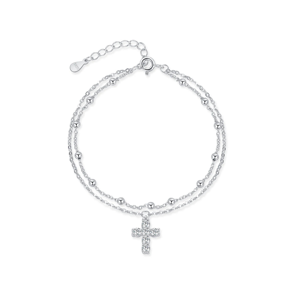 Exquisite Cross Bracelet - Double Layer Link Chain
