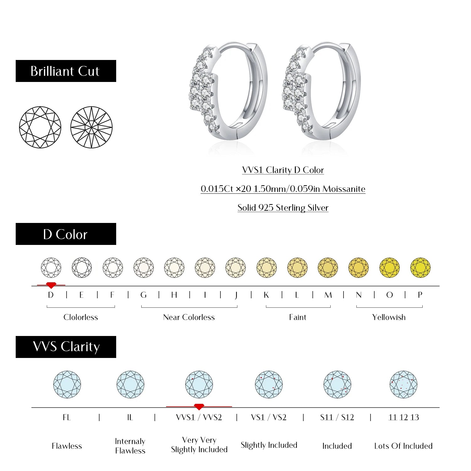 Moissanite Simple Earrings