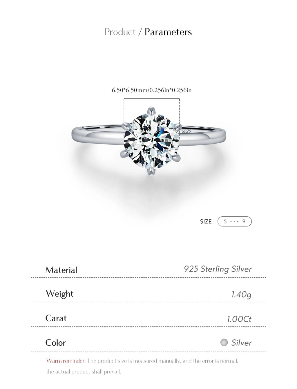 1CT Moissanite Ring