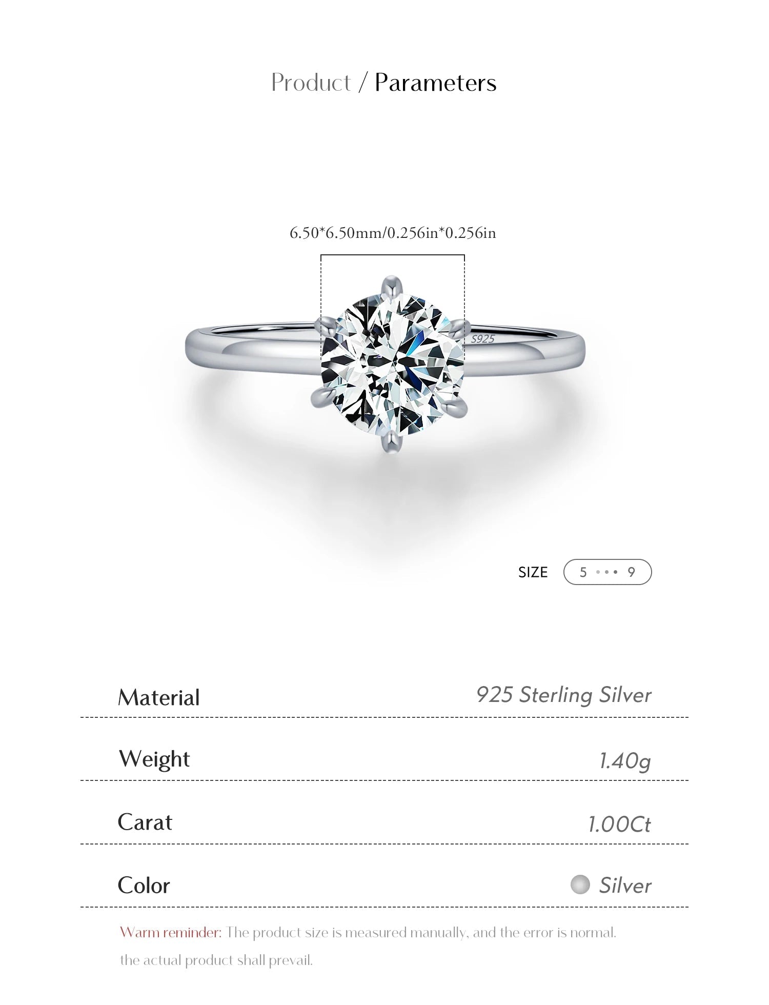 1CT Moissanite Ring
