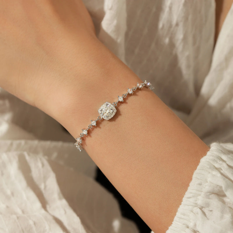 0.8CT D Color Moissanite Luxury Bracelet