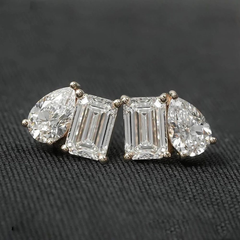 Pear Cut Moissanite Earrings