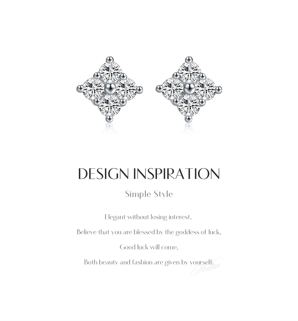 Moissanite Flower Earrings
