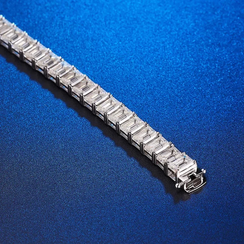 1 Carat Emerald Cut Moissanite Bracelet