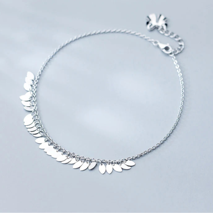 Oval Light Tassel Anklet