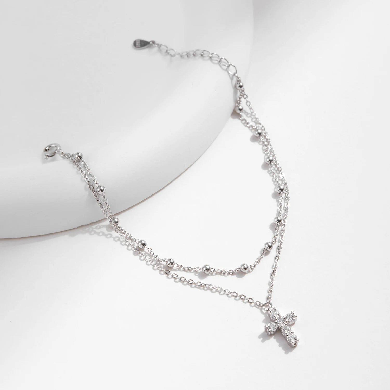 Exquisite Cross Bracelet - Double Layer Link Chain