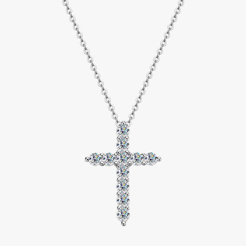 2.5-5MM Cross Moissanite Necklace
