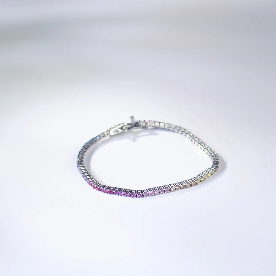 2mm Rainbow Tennis Bracelet