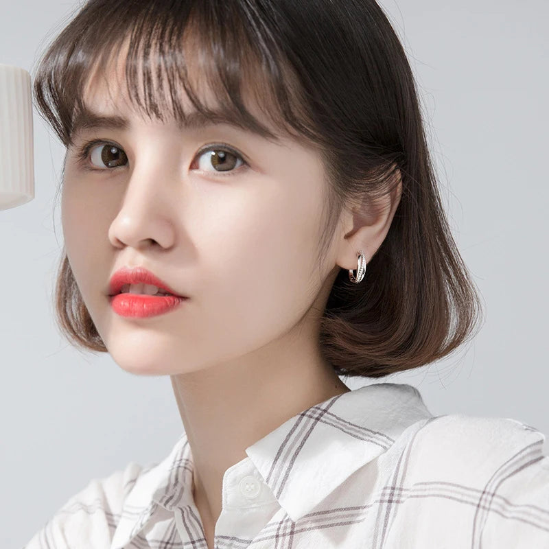 Geometric Twist Hoop Earrings