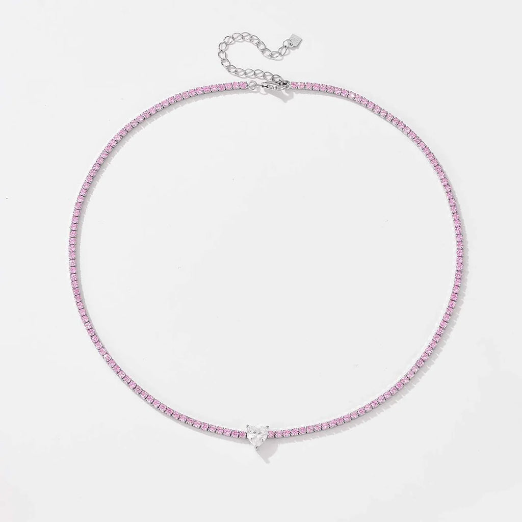 Collier ras du cou et bracelet en forme de cœur 