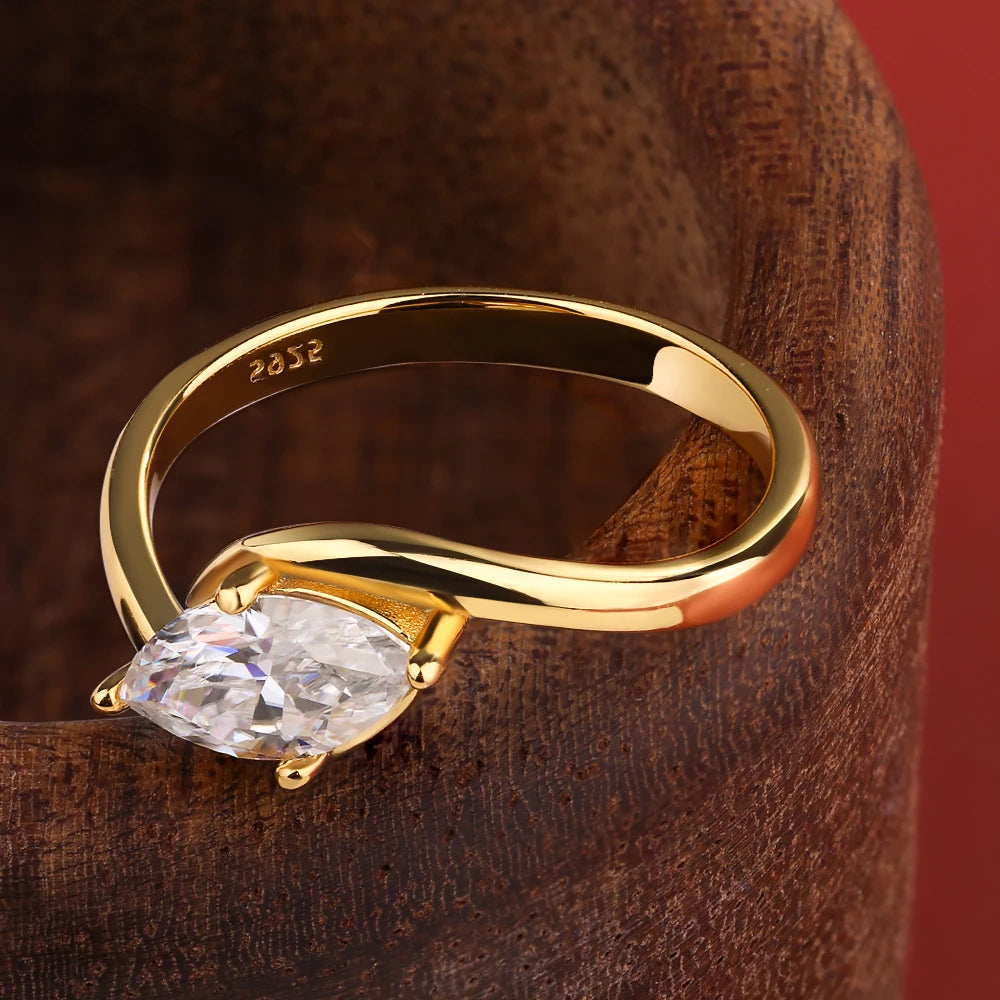 1/2CT Marquise Moissanite Ring