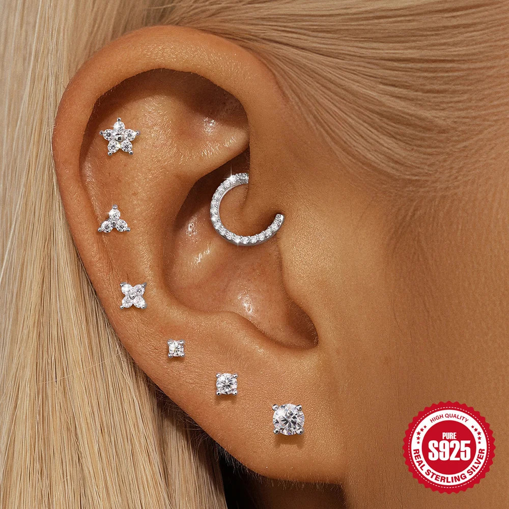 Moissanite Threaded Stud Earring
