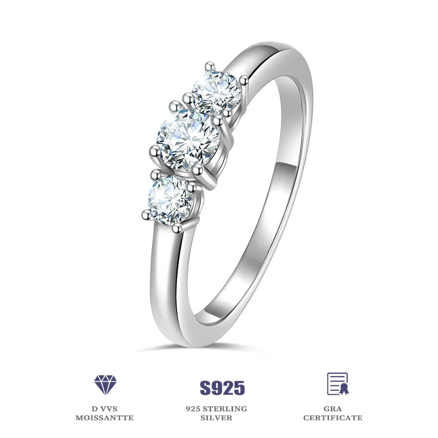 Bague à trois pierres 