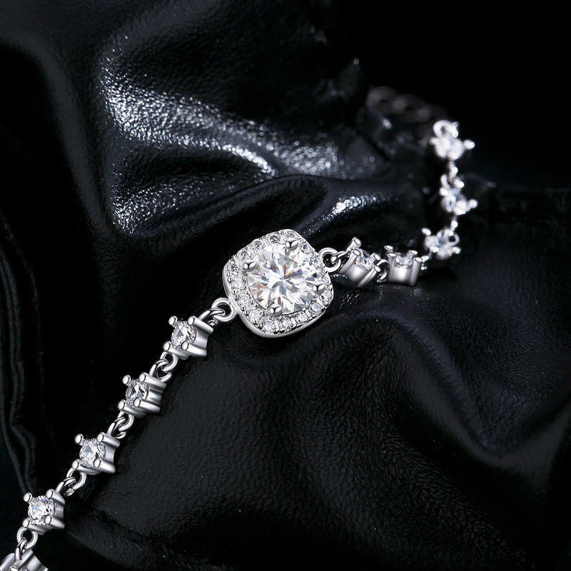 0.8CT D Color Moissanite Luxury Bracelet