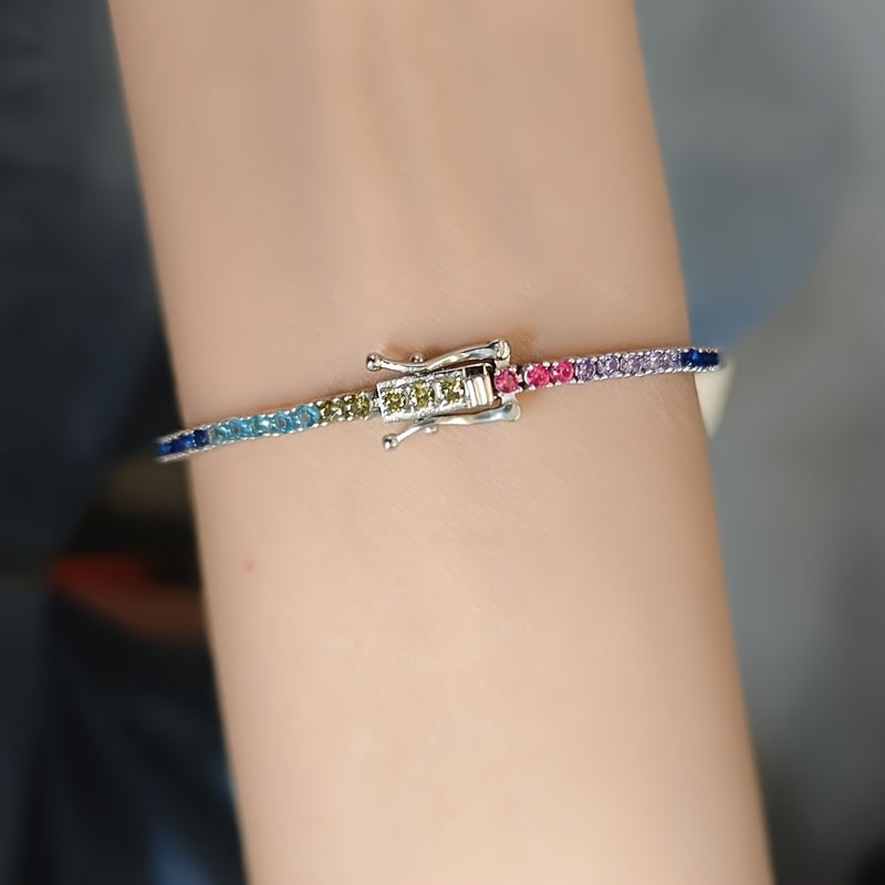 2mm Rainbow Tennis Bracelet
