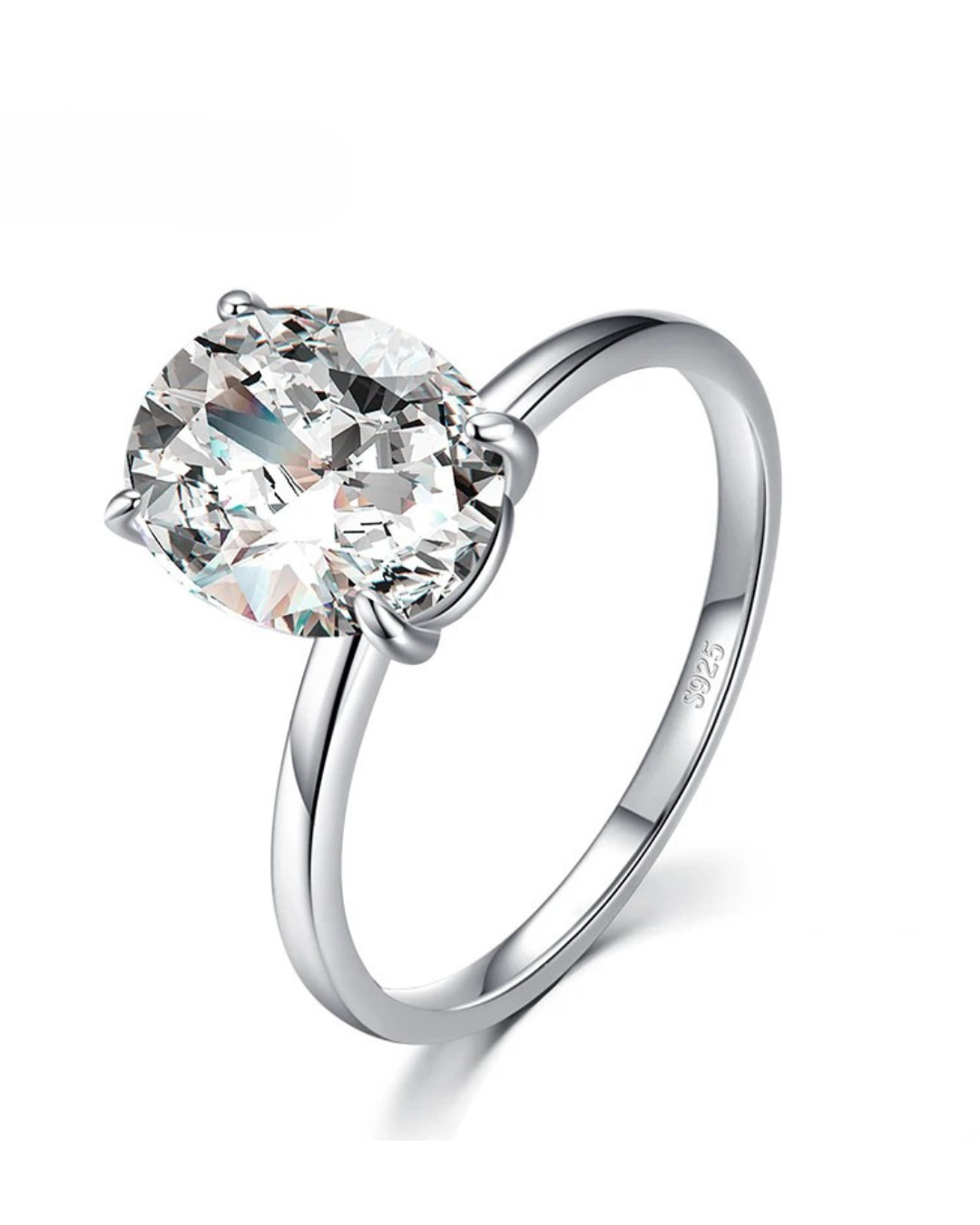 Oval Cut Clear Zirconia Ring